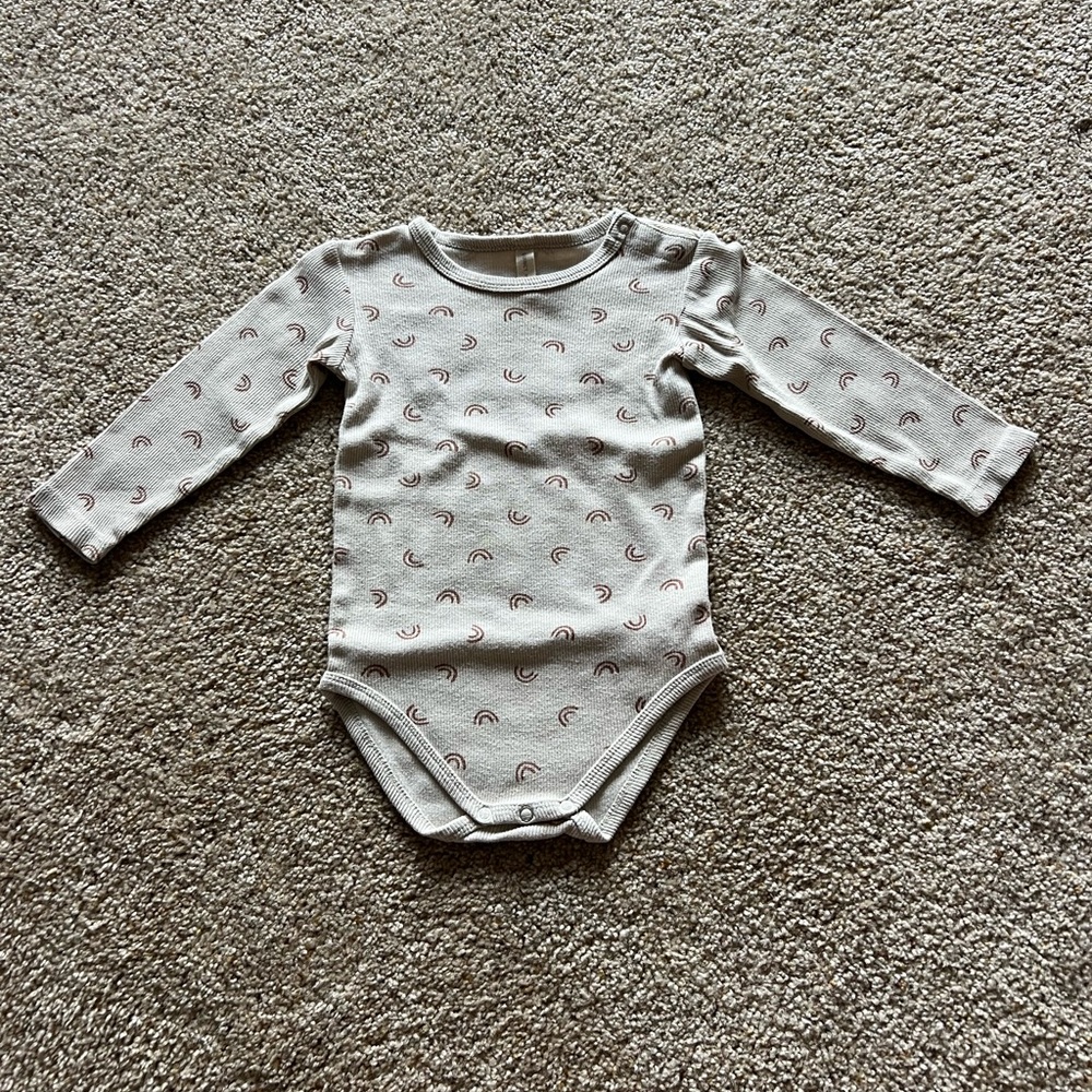 Quincy Mae Ribbed Rainbow Bodysuit